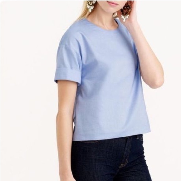 J. Crew Tops - J Crew blue chambray oxford popover top, 6